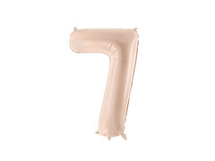Balon foliowy cyfra 7 ciemnobeżowa - 72 cm - 1 szt.