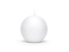 Świeca "Kula" (Fi 80) matowa, biała - 1 szt.