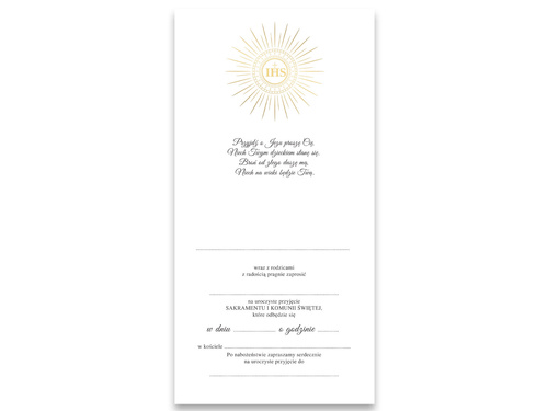 Zaproszenia na I Komunię Świętą - 6 szt.