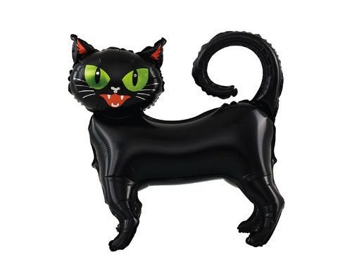Balon foliowy stojący Czarny Kotek - 62 x 65 cm - 1 szt.