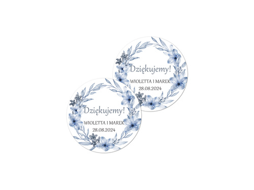 Naklejki personalizowane dla gości weselnych - 50 szt.