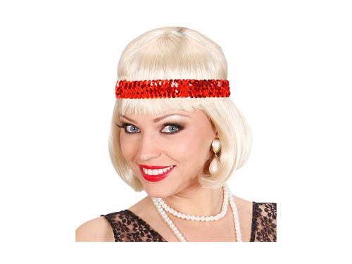 Czerwona cekinowa opaska