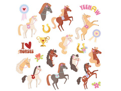 Tatuaże zmywalne Koniki - 21 szt.