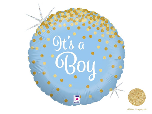 Balon foliowy It's a Boy niebieski - 46 cm - 1 szt.