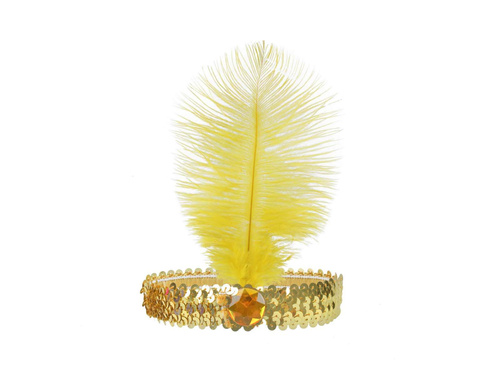 Opaska z piórem Retro złota - 1 szt.