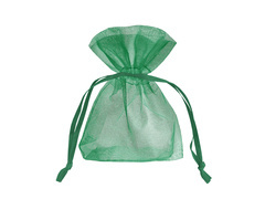 Woreczki z organzy dla gości - ciemnozielone - 15 x 10 cm - 10 szt.