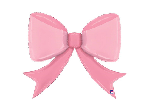 Balon foliowy Kokardka różowa - 90x73 cm - 1 szt.