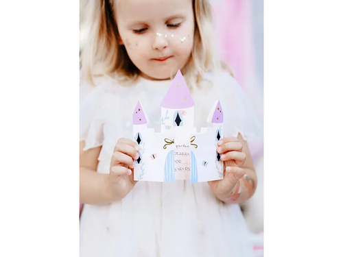 Zaproszenia urodzinowe z kopertami Zamek - 6 szt.