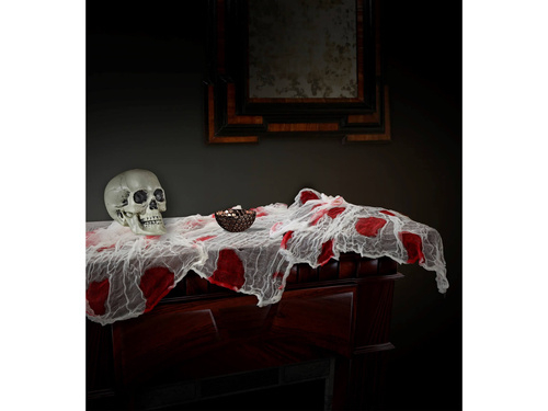 Zakrwawiony obrus z siateczki na Halloween - 80 x 180 cm - 1 szt.