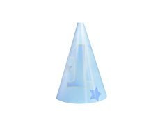 Czapeczki papierowe na roczek Gwiazdki błękitne - 6 szt.