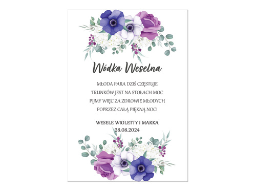 Etykiety personalizowane na butelkę z Wódką Weselną - 9 szt.