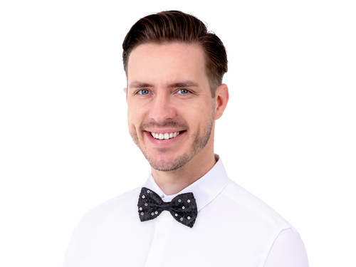 Mucha cekinowa czarna - 7 x 12 cm - 1 szt.