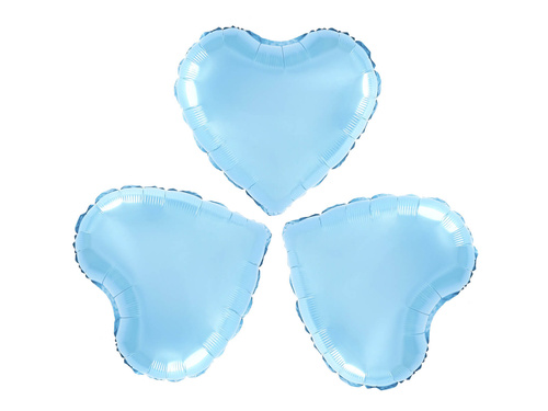 Balony foliowe Serca błękitne - 23 cm - 3 szt.
