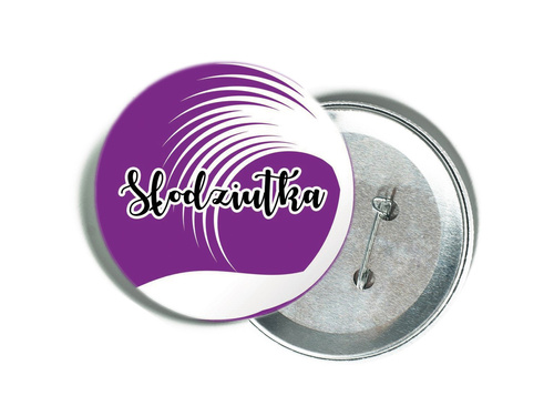 Przypinka z napisem Słodziutka na Wieczór Panieński