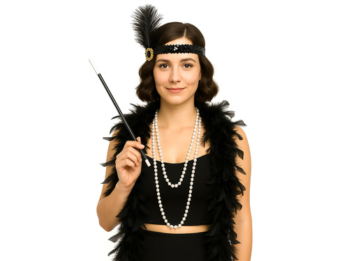 Zestaw Retro Czarny z Boa