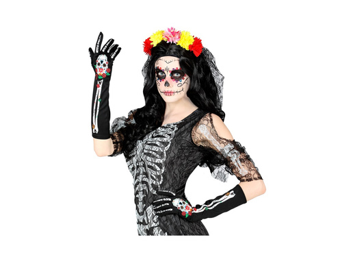 Rękawiczki Día de los Muertos 40 cm
