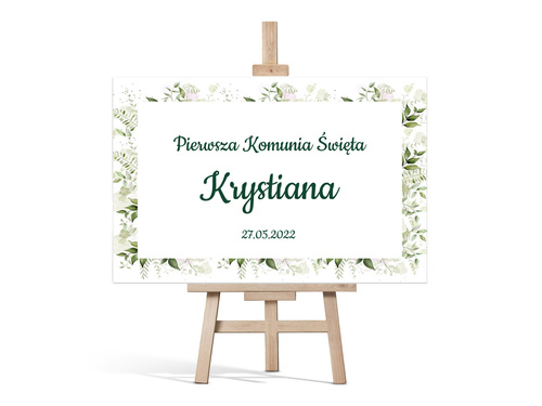 Plakat komunijny personalizowany - I Komunia Święta - 90x60 cm