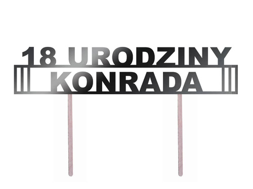 Topper papierowy na tort personalizowany na urodziny - 1 szt.