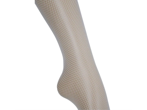 Rajstopy w siateczkę kabaretki białe