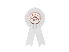 Kotylion Bride to be na wieczór Panieński biały - 8 cm - 1 szt.