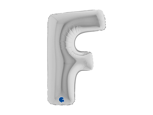 Balon foliowy literka F srebrny - 40" - 1 szt.