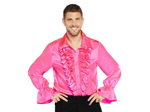 Różowa koszula z żabotem