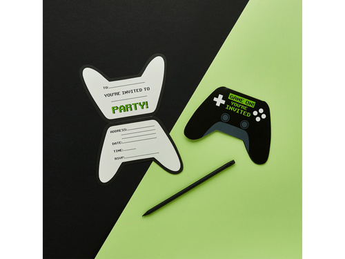 Zaproszenia urodzinowe Kontroler do gry - 10 szt.