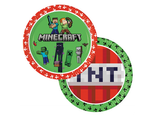 Talerzyki papierowe Minecraft - 23 cm - 8 szt.