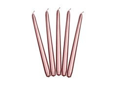 Świeca stożkowa metaliczna różowe złoto - 24 cm - 10 szt.