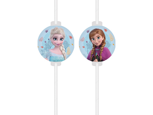 Słomki urodzinowe Frozen - Kraina Lodu - 4 szt.
