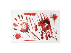 Dekoracja elektrostatyczna na szybę Krwawe ślady - 1 szt.