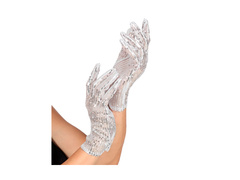 Srebrne rękawiczki z cekinami
