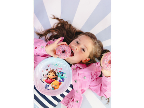 Talerzyki papierowe na urodziny Koci domek Gabi - 23 cm - 6 szt.