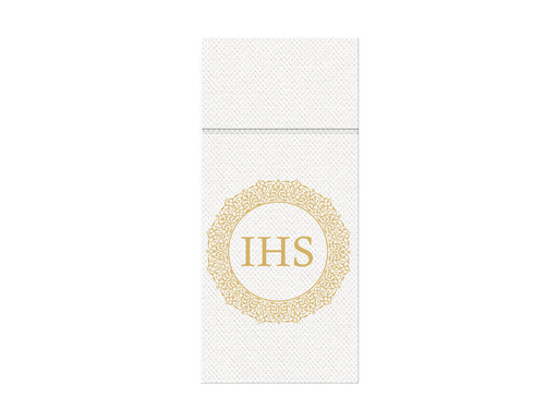 Kieszonki na sztućce Pierwsza Komunia Święta IHS - 40 cm - 20 szt.