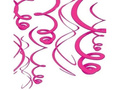 Dekoracja wisząca Swirl różowa - 56 cm - 12 szt.