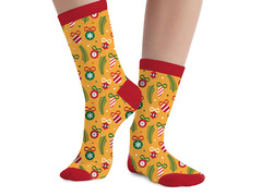 Świąteczne skarpetki dziecięce Bombki - 1 para