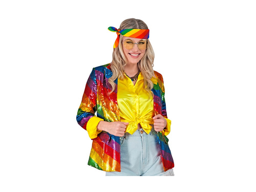 Imprezowa marynarka Party Fashion - tęczowa cekinowa