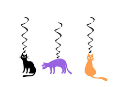 Dekoracja wisząca Koty na Halloween - 3 szt.