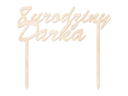 Topper drewniany na tort personalizowany - 1 szt.