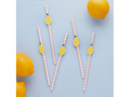Słomki rurki papierowe Cytrynki - 20 cm - 20 szt.