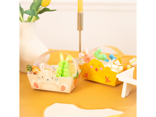 Koszyczki wielkanocne z zajączkami i kurczaczkami - 4 szt.