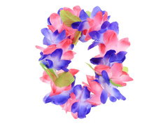 Wianek hawajski na głowę fioletowo-różowy - 1 szt.