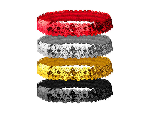 Cekinowa opaska - zestaw 4 kolorów - mix