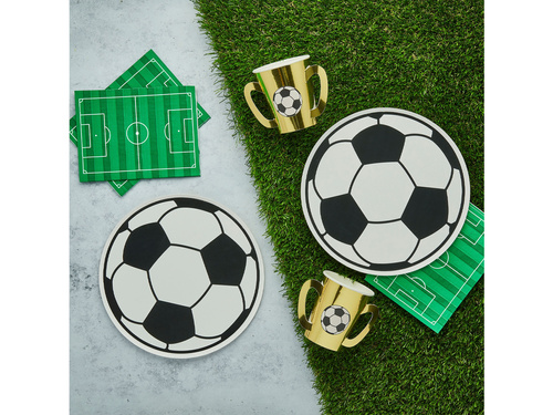 Talerzyki papierowe Piłka Nożna - 23 cm - 8 szt.