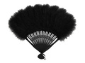Wachlarz z piór czarny - 22 cm - 1 szt.
