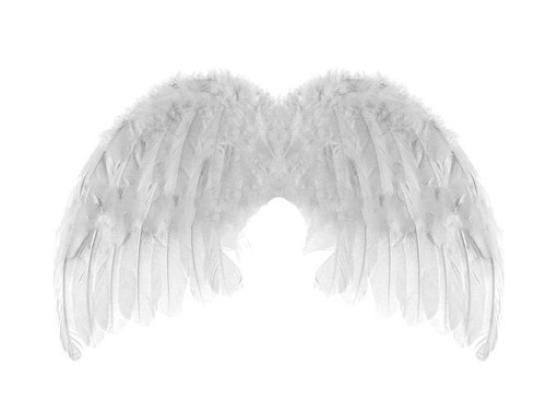 Skrzydła anioła białe z aureolką - 48 x 28 cm
