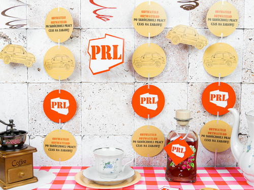 Dekoracja wisząca urodzinowa PRL - 6 szt.