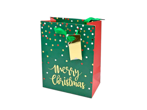 Torebka prezentowa Merry Christmas - średnia - 1 szt.