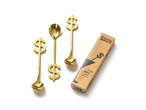 Metalowe łyżeczki bogacza złote - 3 szt.