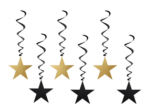 Dekoracja wisząca świderki gwiazdki - 6 szt.